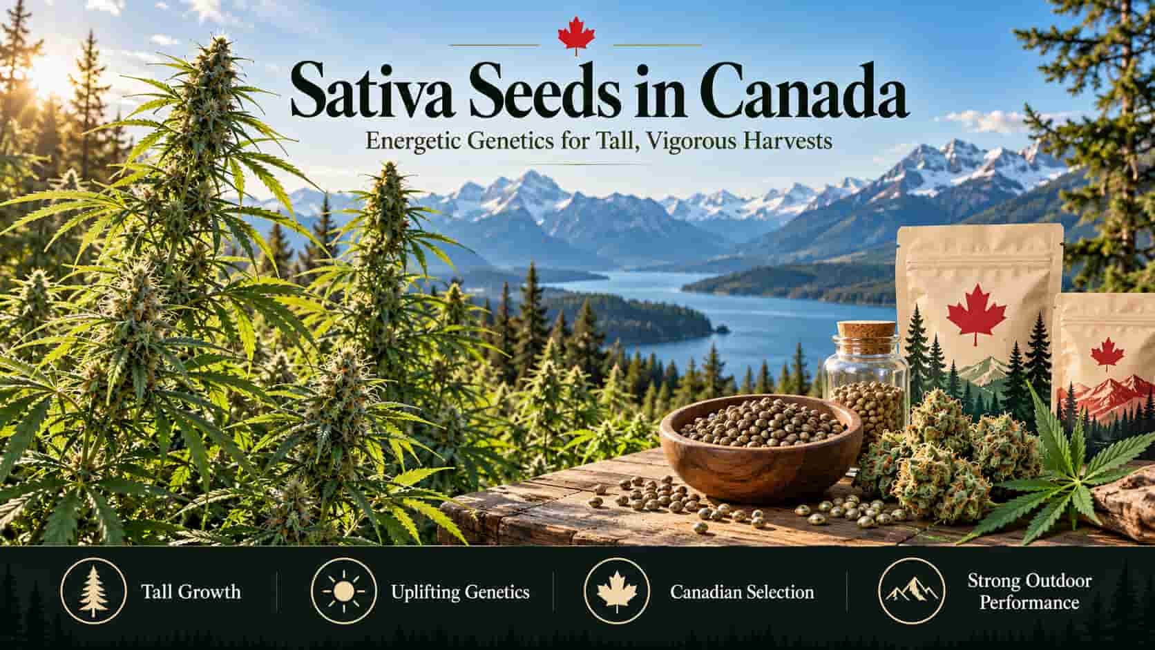 Sativa seeds in Canada - energetic genetics for tall, vigorous harvests