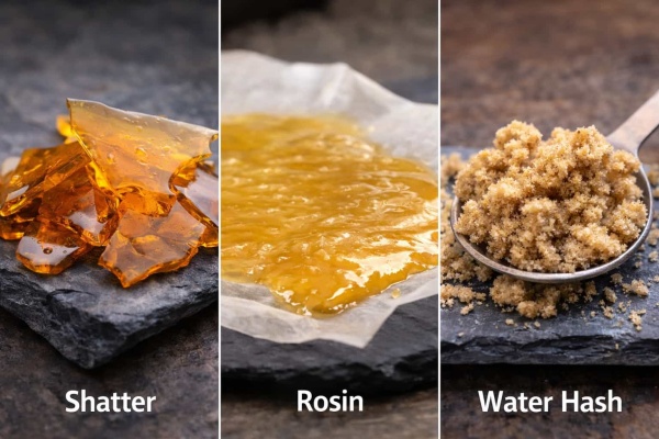 Shatter de cannabis vs rosin vs hash à l’eau (ice water hash) – principales différences