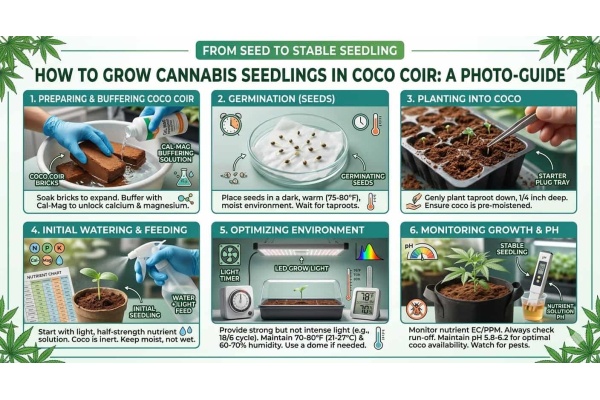 Comment faire pousser des semis de cannabis en fibre de coco