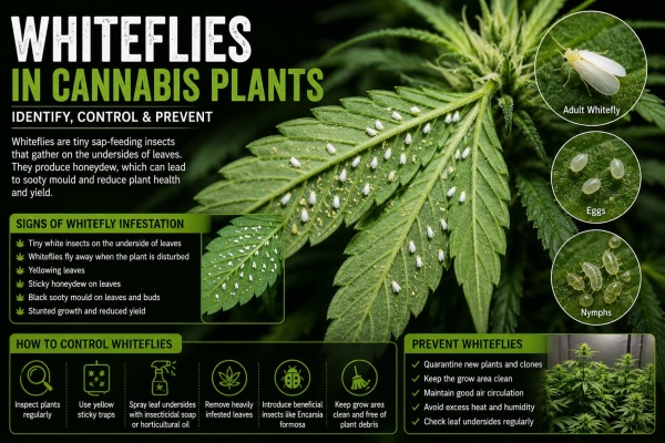 Aleurodes sur les plants de cannabis : comment les identifier, les contrôler et les prévenir